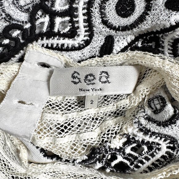 SEA New York Embroidered Lace Top - Size 2 - Picture 7 of 8